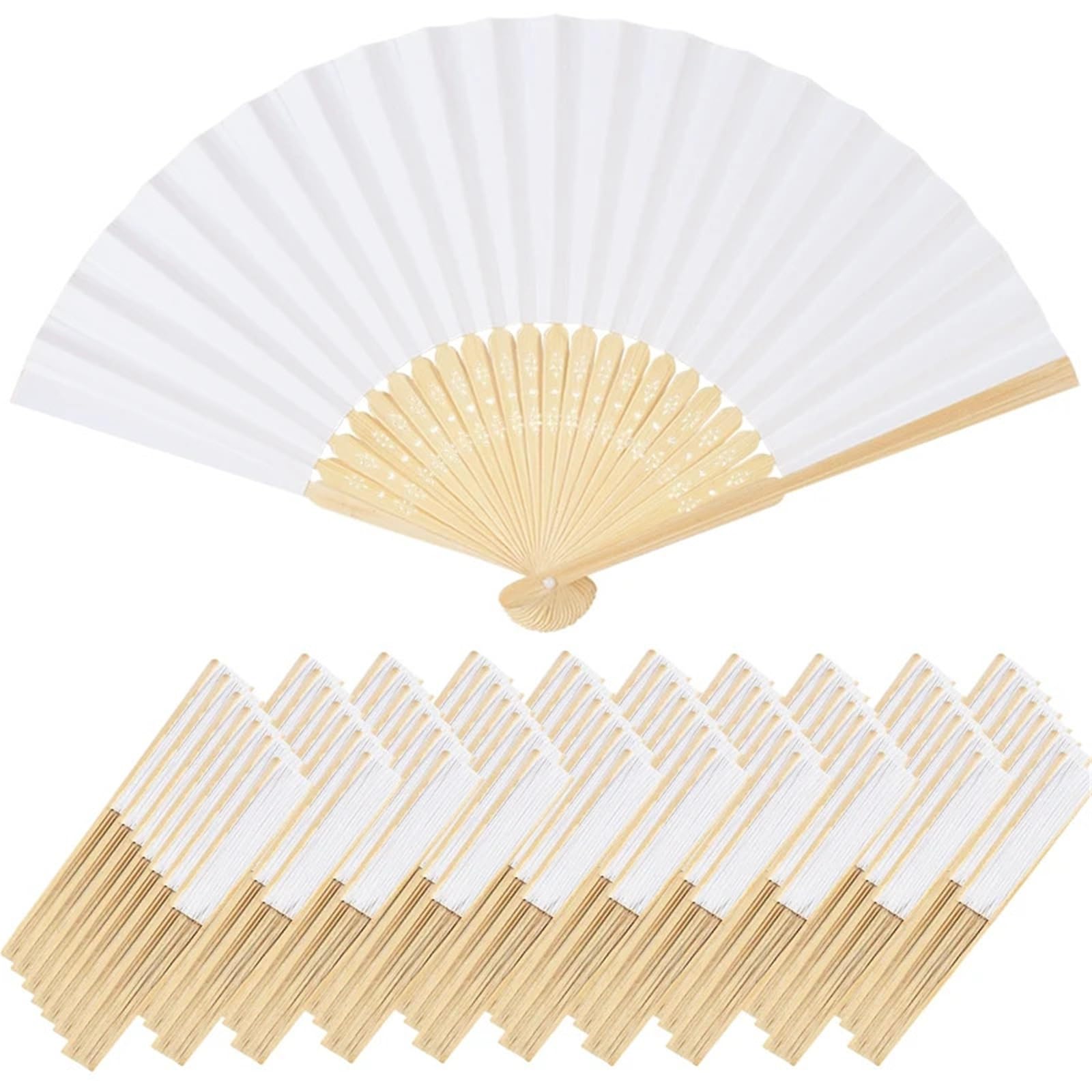 Weißer Handfächer for Hochzeiten, faltbarer Papierfächer, tragbar, for Selbermachen, Kalligraphie, Malen, Üben, Hochzeitsgeschenk Für Party(20PCS)
