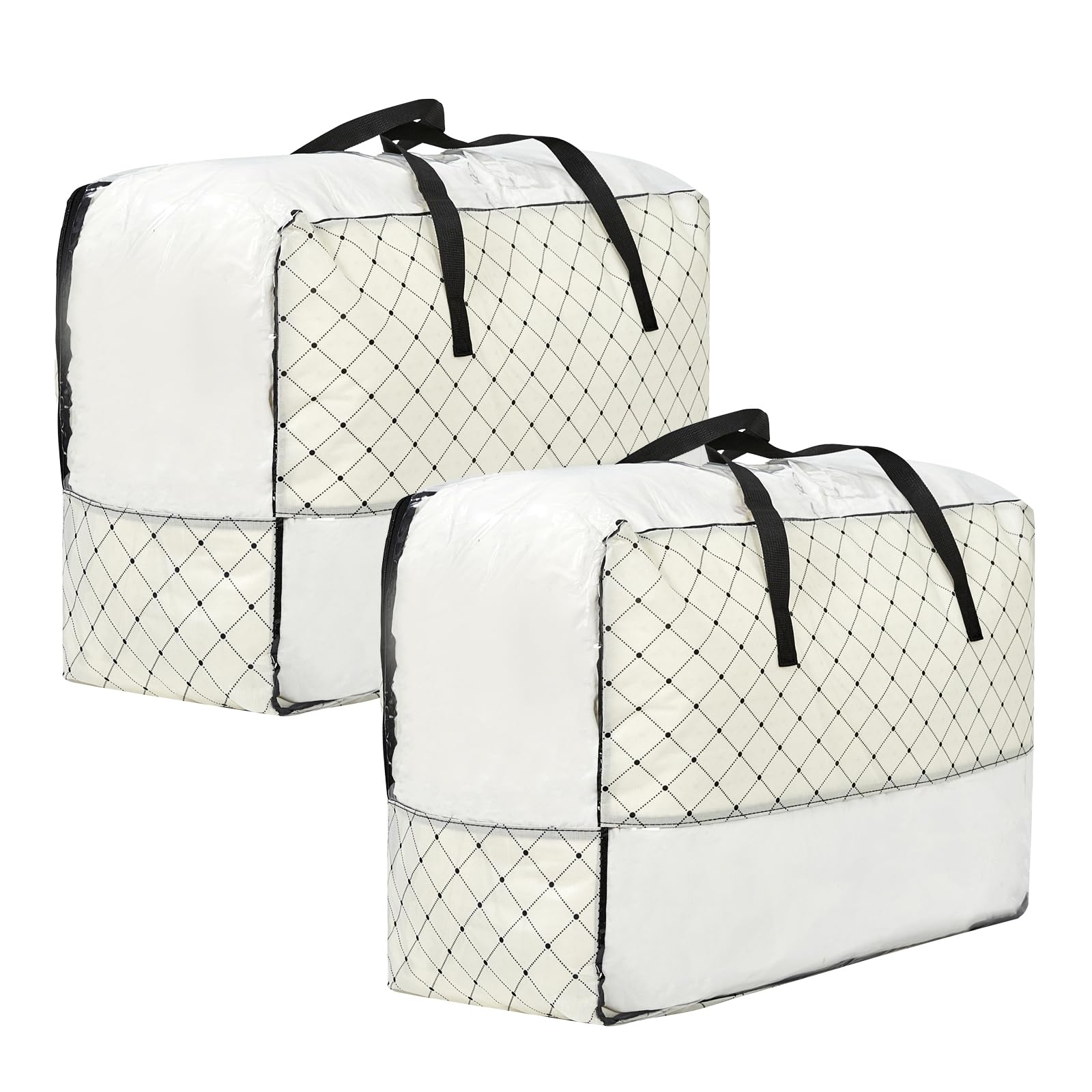 Periea Ariana Extra Large Clothes Storage Bags 92L – Strong Zip Storage Bags for Clothes, Bedding & Blankets with Handles & Clear Window – Moving House & Home Storage