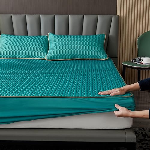 Miniatura 12 de Sábana bajera ajustable tamaño King, sábanas de látex fresco de verano, cubrecolchón con estampado de dibujos animados para habitación de los niños