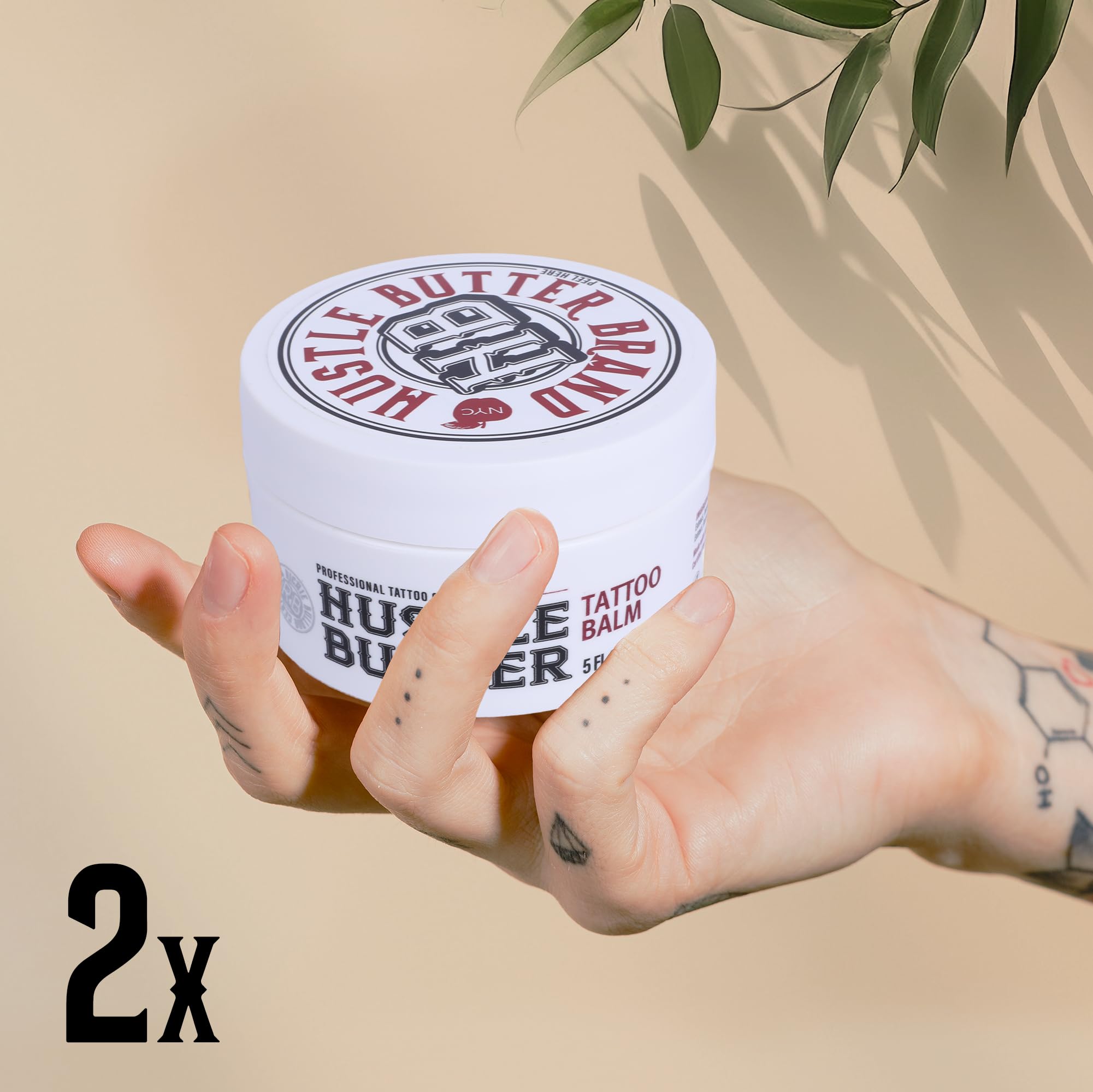 TATTOO HUSTLE BUTTER DELUXE ORIGINAL – 2x150ml crema vegana para el cuidado del tatuaje con ingredientes naturales como mango, papaya y manteca de karité, favorece la curación, reduce rojeces