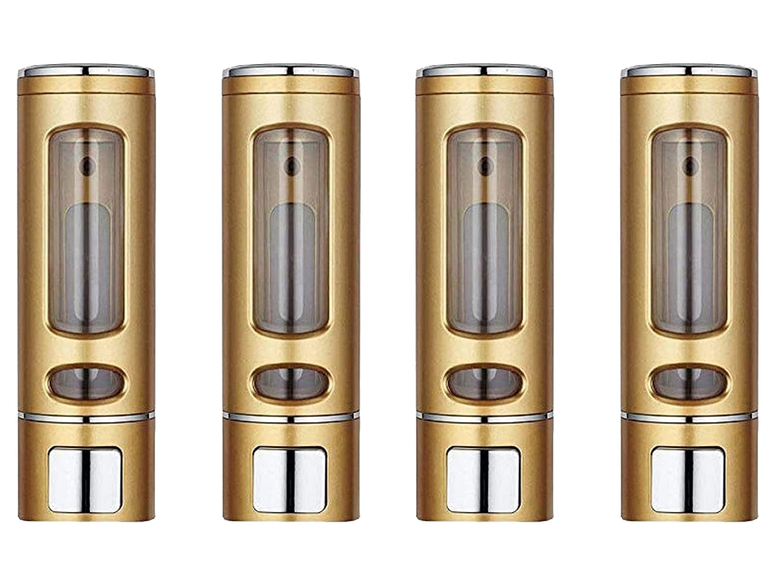 Supreme Bazaar ABS Plastic Wall Mounted Liquid Shampoo Conditioner Handwash Lotion Gel Soap Dispenser for Bathroom Kitchen (400ml) | Copper, (Pack of 4)