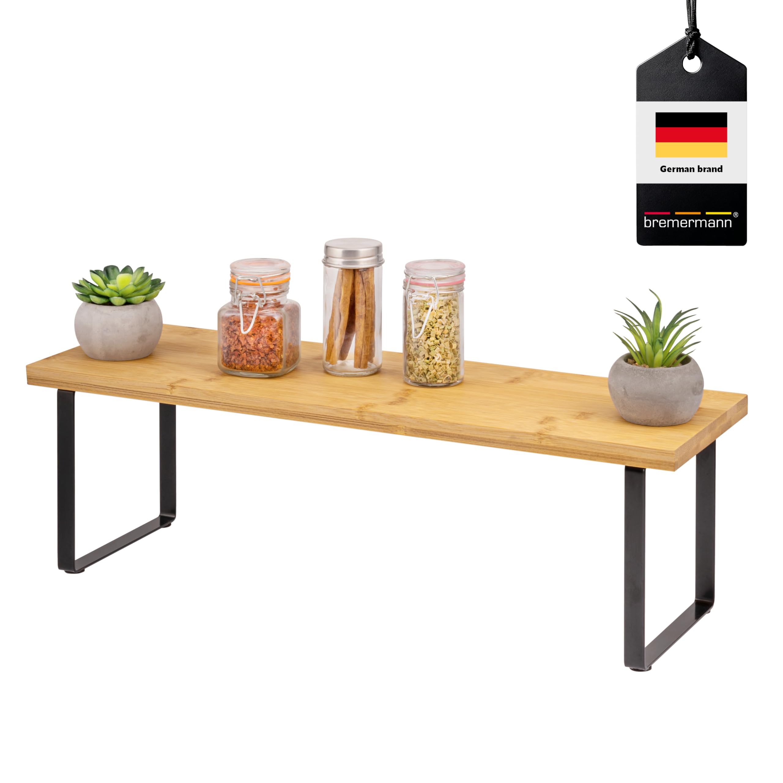bremermann Keukenrek, kruidenrek, vrijstaand, van bamboe, ca. 50 cm breed ( zwart