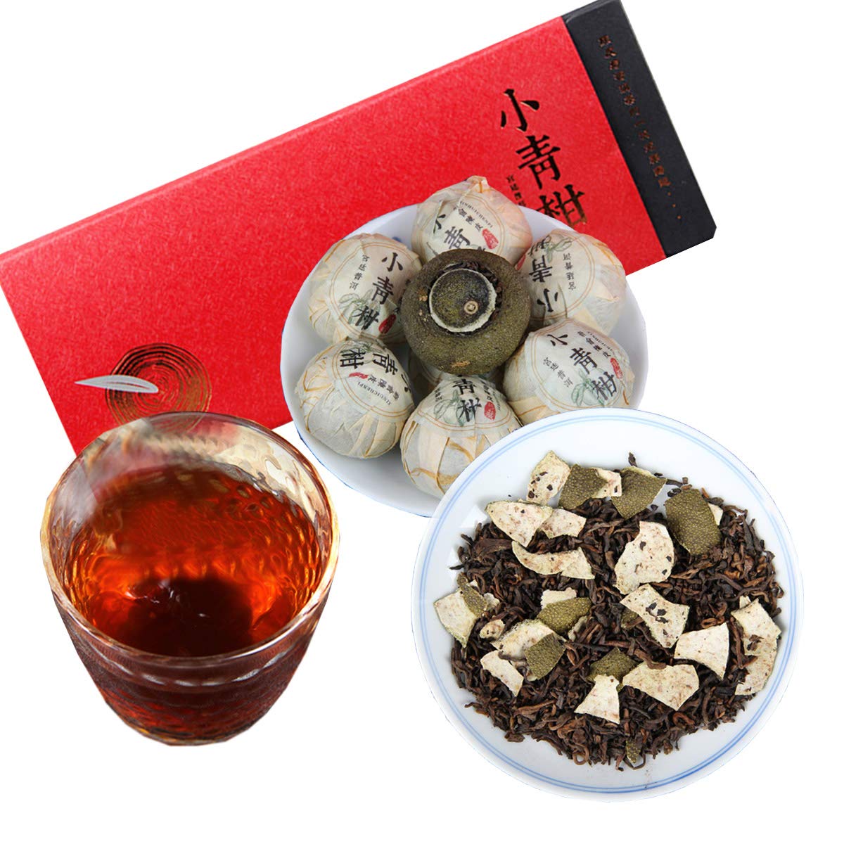Chinesischer Pu'er Tee Nettogewicht 130g （0.286LB） Reifer Puer Tee Schwarzer Tee Getrocknete Orangenschale Mini Tuocha Alte Bäume Pu erh tee Gesundheitswesen Pu er Tee