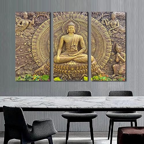 TUMOVO Buda - Lienzo decorativo para pared, arte inspirador de Buda Zen, decoración de pared, ilustraciones de Buda zen, arte de pared para sala de