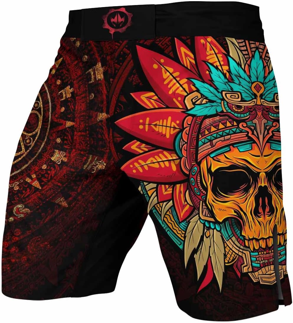 Aztec Symbol Men's Fight Shorts MMA Boxing BJJ Kickboxing Shorts Trunks Fight Wear