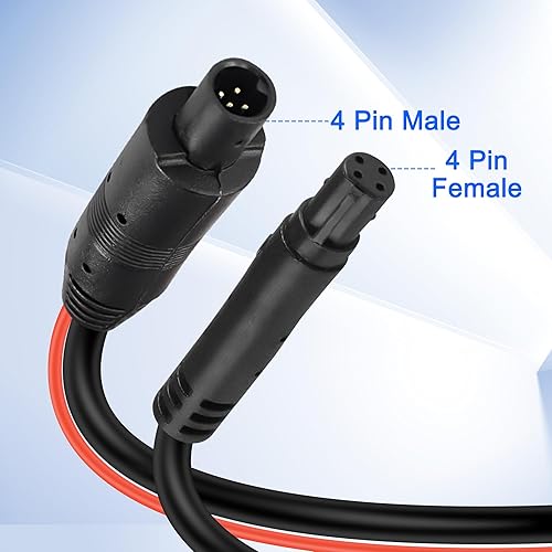 Miniatura 5 de MEIRIYFA Cable de extensión de cámara de respaldo de 4 pines, 4 pines macho a hembra, cable de extensión de cámara de visión trasera, cable de