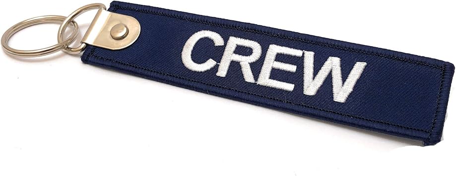 Premium Embroidered Crew Luggage Tag - Navy/White - Aviamart