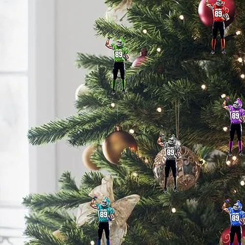 Miniatura 5 de MoonArt Adornos de fútbol personalizados con nombre 2023, adornos personalizados de fútbol de Navidad, adorno colgante para árbol de Navidad,