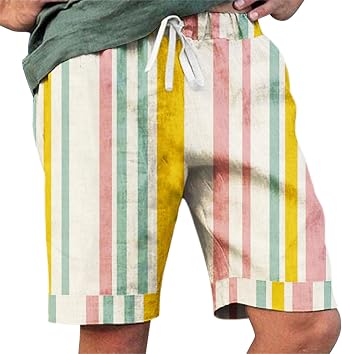 Men's Striped Swimming Shorts, Retro Swimming Trunks, Quick-Drying Swimming Trunks, Breathable, Water-Repellent Board Shorts, Summer Beach Shorts for Swimming, Surfing and Leisure, Gifts for Men