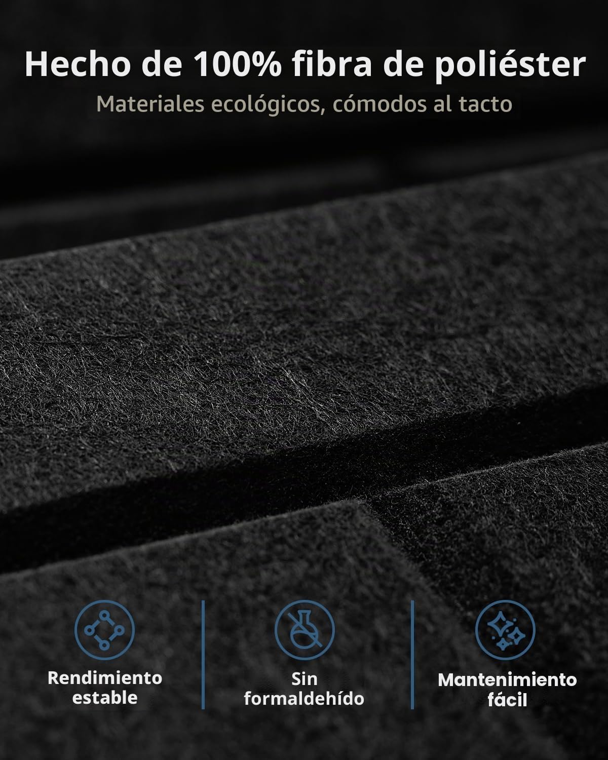Paneles Acusticos Autoadhesivos, 12 Piezas, Panel Acústico Decorativos para Paredes, Puertas, Techo, Acoustic Panels, Estudio, Gaming Habitacion, Dormitorio, 30 x 30 x 0,9 cm, Negro