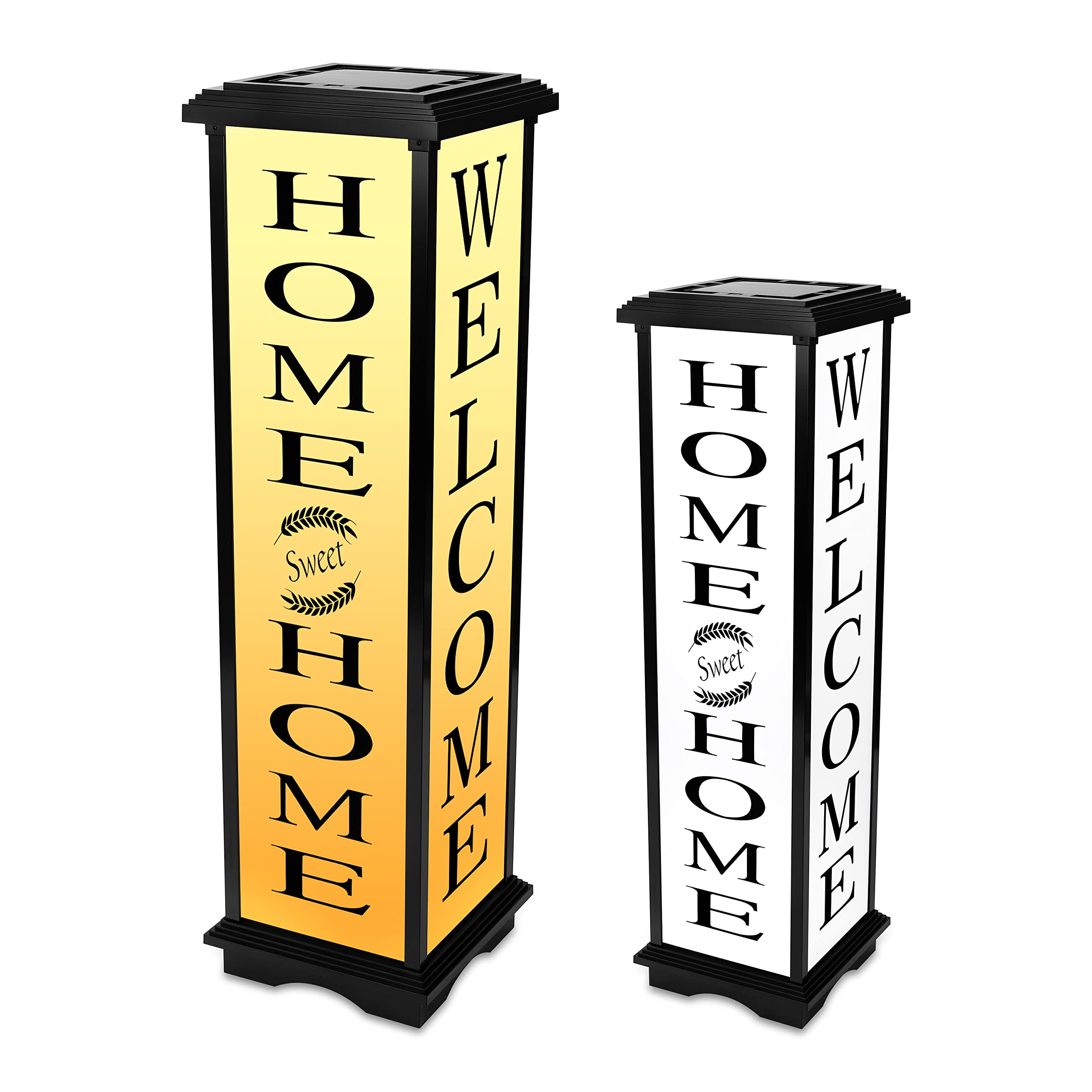 Techko SJL-663 Solar Lantern, Large-33.4" H W x 9.45" D, Black