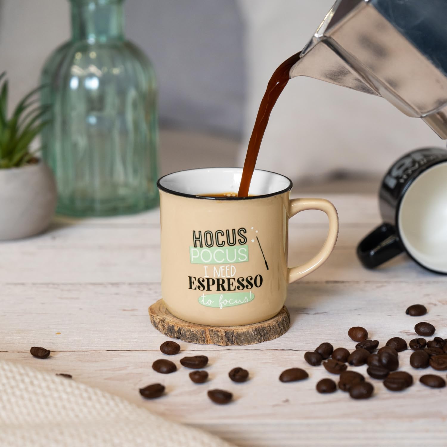 GRUSS & CO Filiżanka do espresso z motywem Hocuspocus | Mini filiżanka z porcelany, 10 ml, torebka z banderolą prezentową | prezent dla przyjaciół, urodziny | 74747