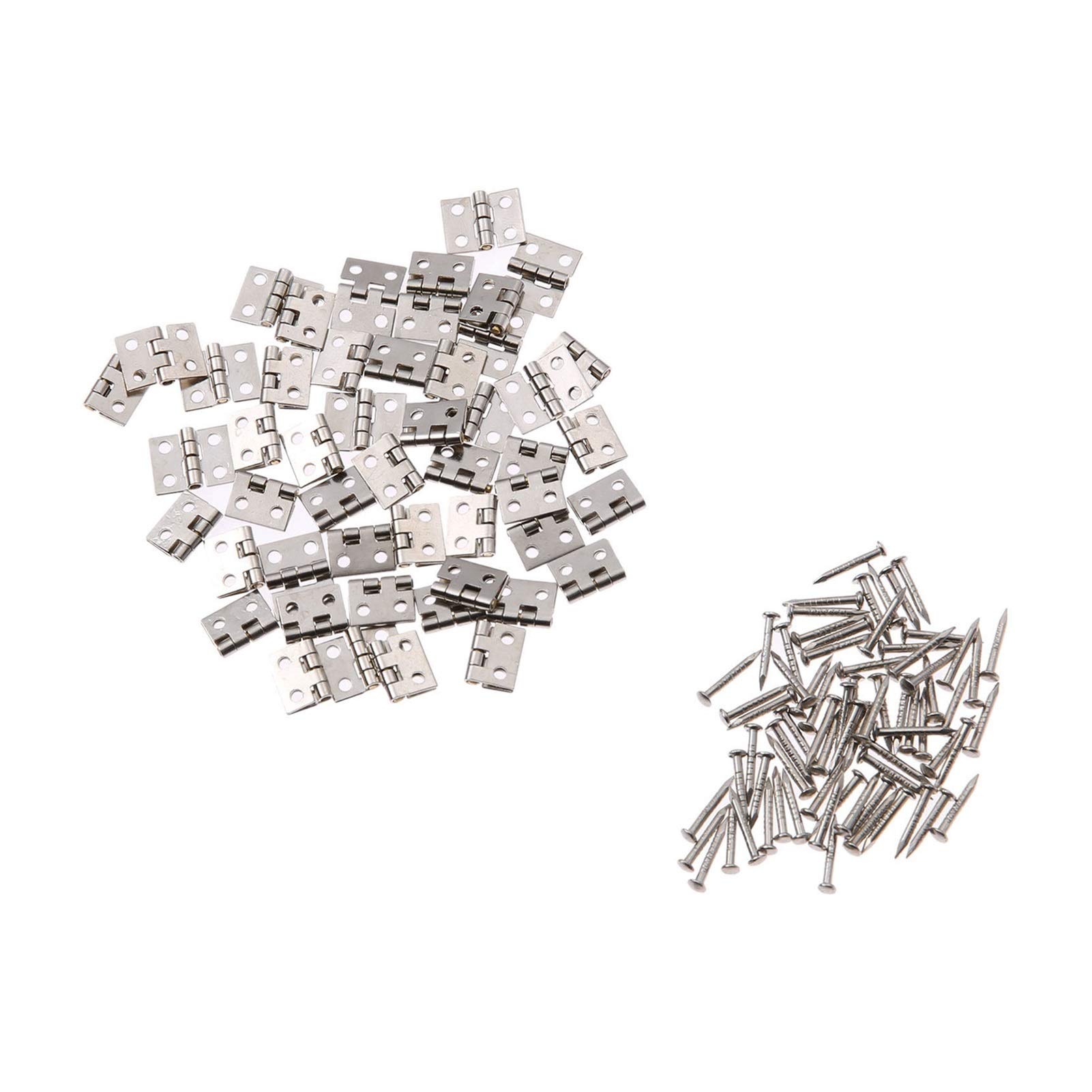 50Pcs 8 * 10mm Cabinet Hinges,Furniture Fittings Decorative Small Decorative Cupboard Door Hinges for Jewelry Box