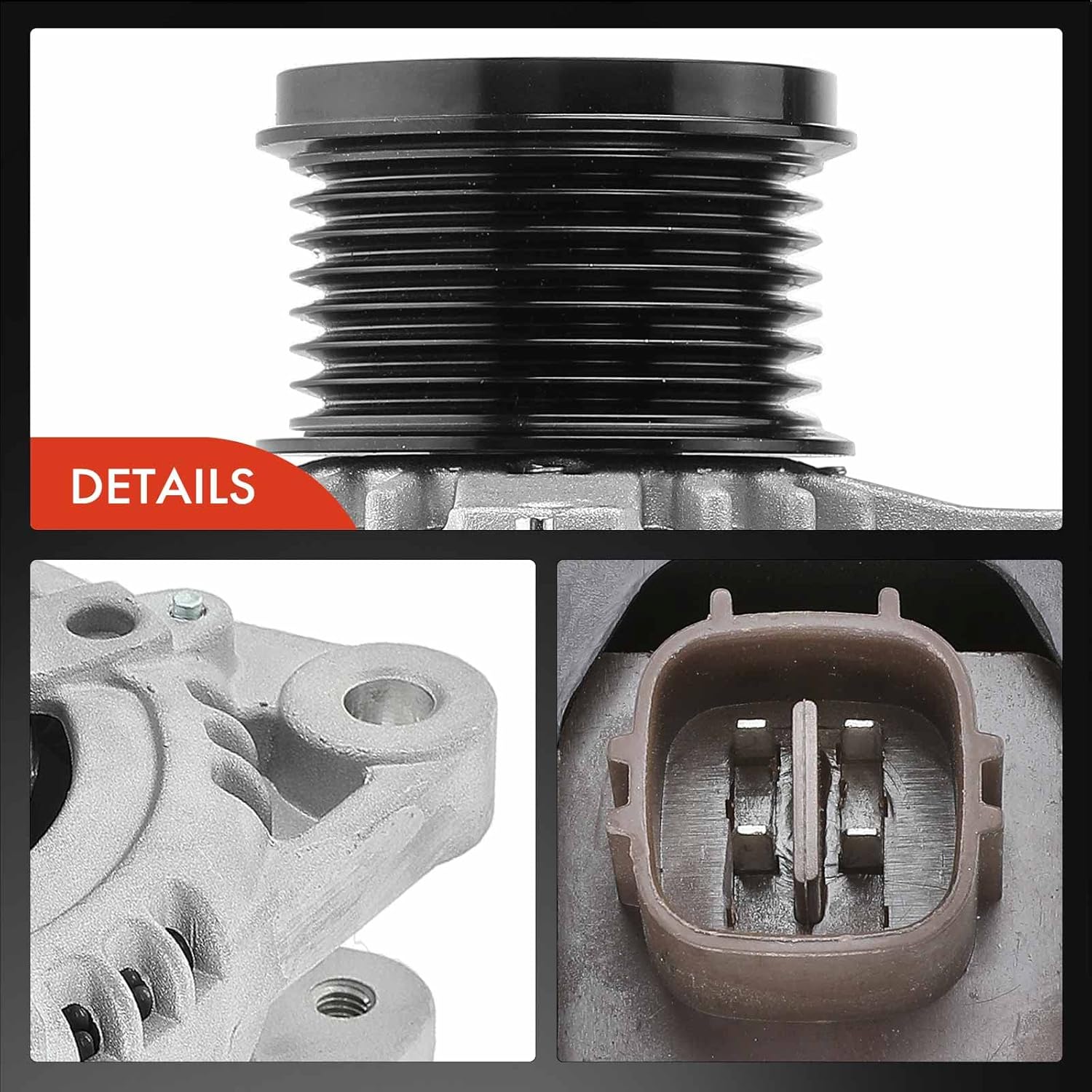 A-Premium Alternator Compatible with Toyota RAV4 2006 2007 2008 V6 3.5L, 12V 130A CW 7-Groove Clutch Pulley, Replace# 104210-4750, 104210-2090