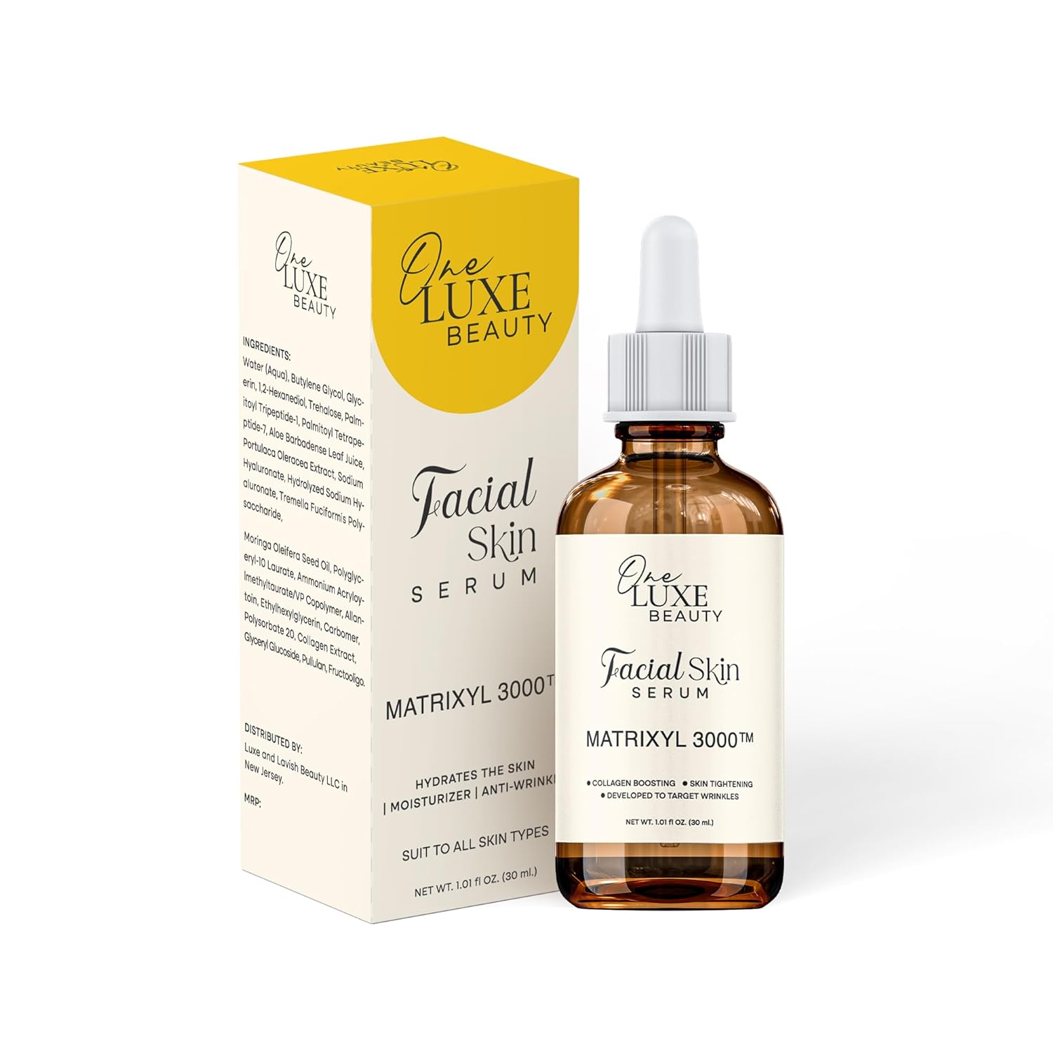 Matrixyl 3000 Anti Aging Face Serum with Hyaluronic Acid, Collagen Peptides and Argireline, Hydrates, Smooths and Boosts Elasticity for All Skin Types, 1.01 Fl Oz