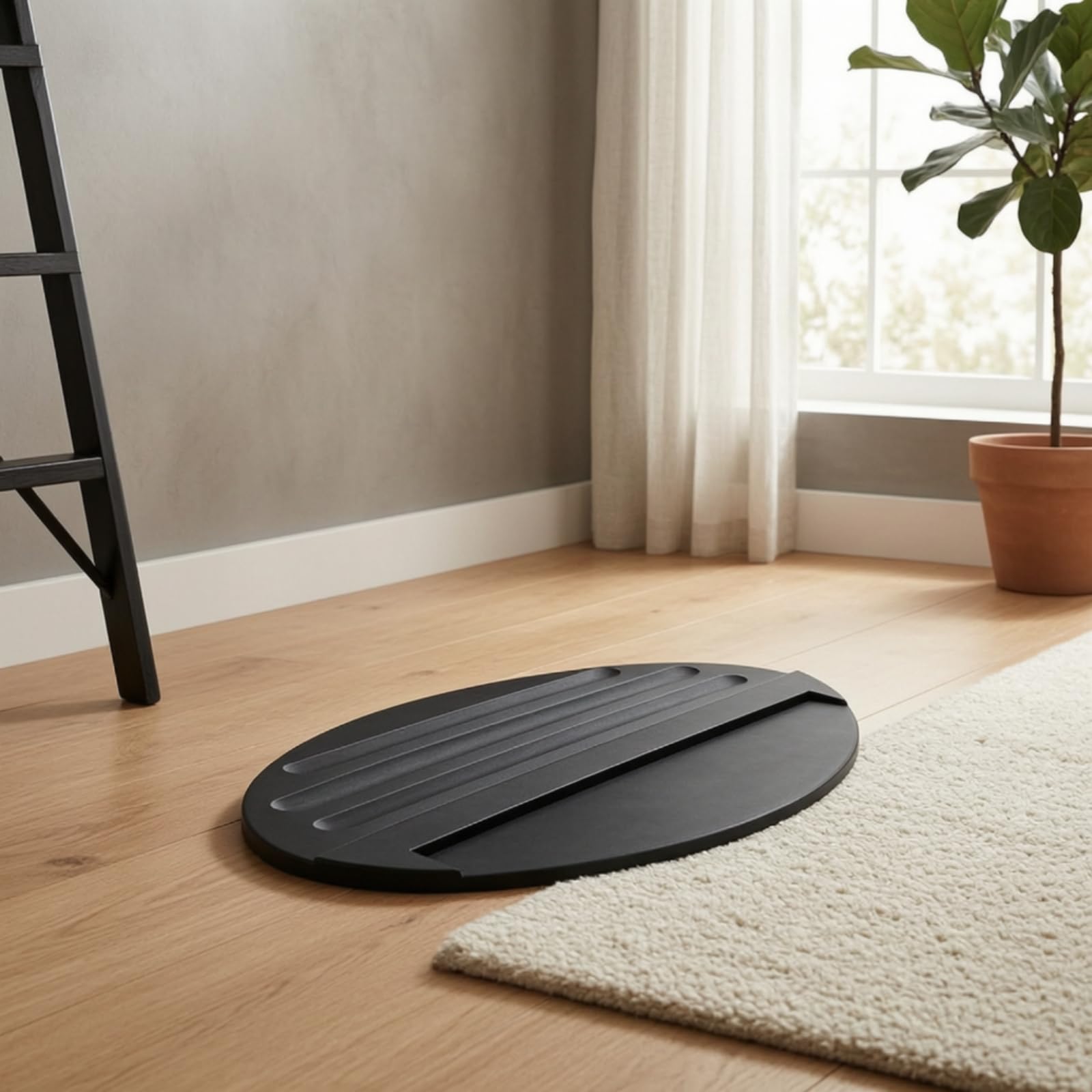 Almohadilla Antideslizante para Escalera Tapete Protector Esterilla de Goma Forma Ovalada CREA Apoyo Estable y Protege el Suelo en Mantenimiento del Hogar Pintura Limpieza 69cmx40cm