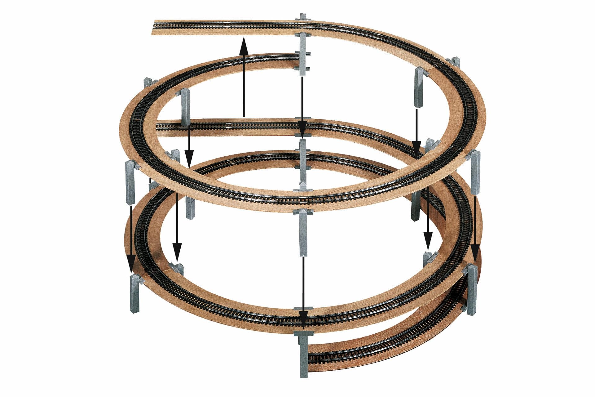 NOCH LAGGIES Gleiswendel-Komplettbausatz mit Gleisradius 194/230 mm, Aufbaukreis für Modellbahn Spur N, DIY Modellbau, Divers