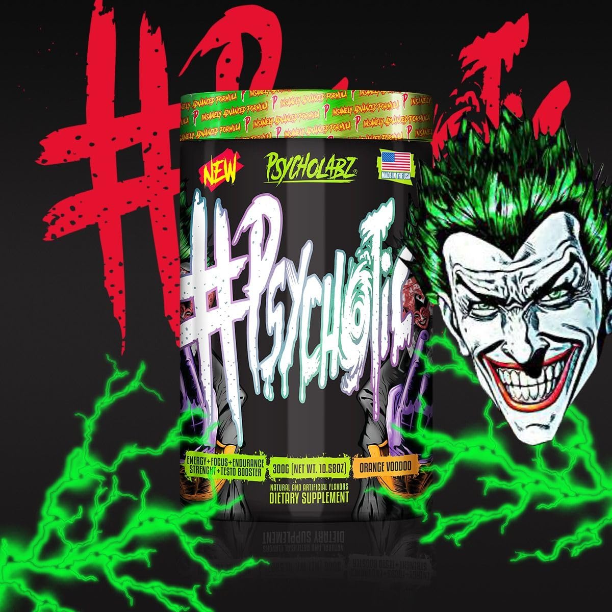 Pré Treino Psychotic Black 300g Orange Voodoo Psycholabz | Amazon