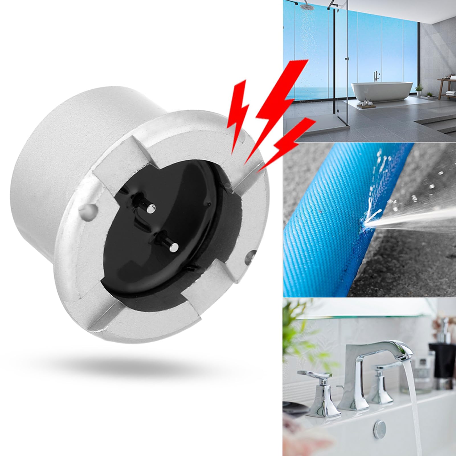 Detector de fugas de agua sensor de agua con cable 12 VDC detector de fugas de inundación 200 g alta sensibilidad -10 ℃-50 ℃ para lugares que necesitan detectar agua de pie