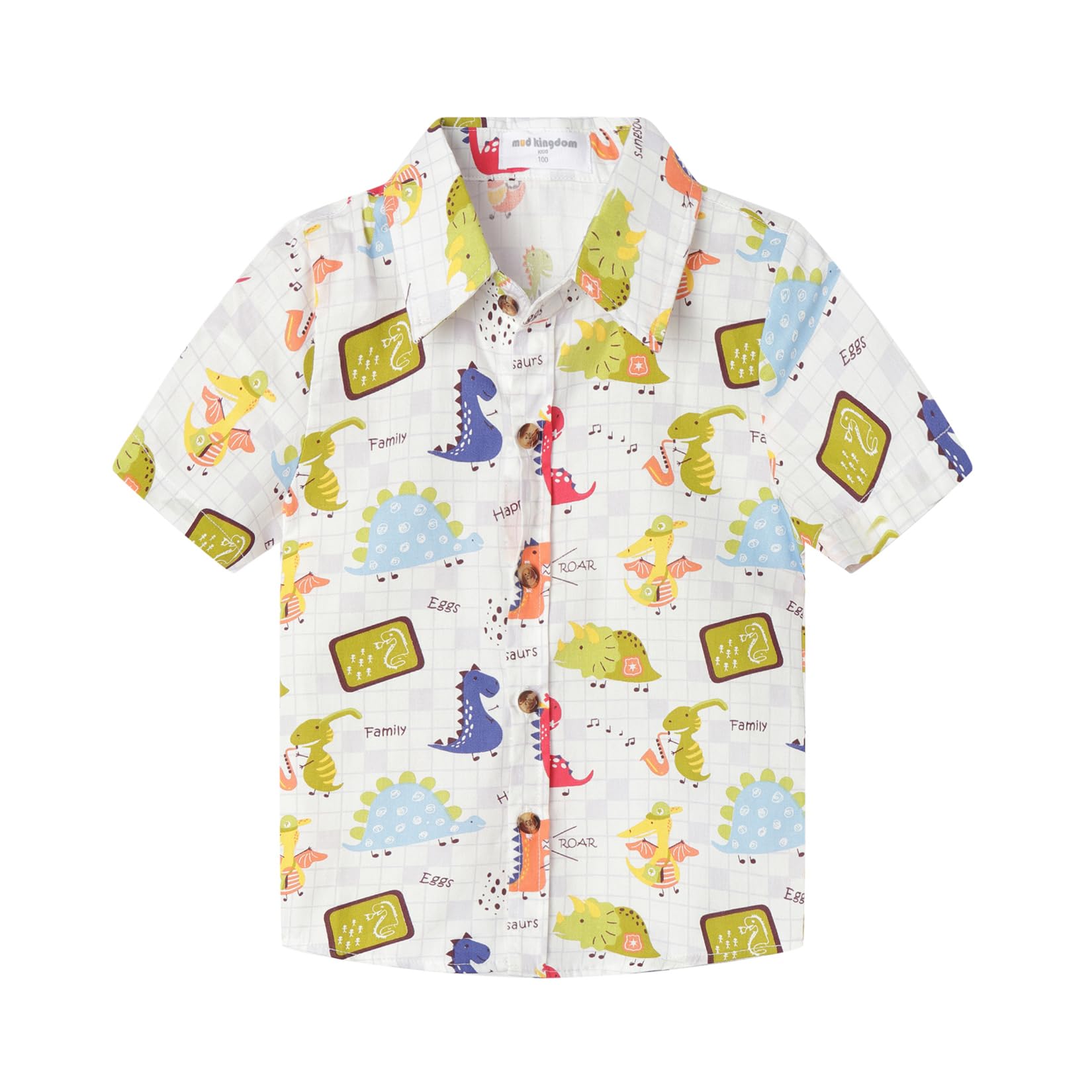 Mud Kingdom Niños pequeños Camisa de Verano Graffiti de Letras de Moda