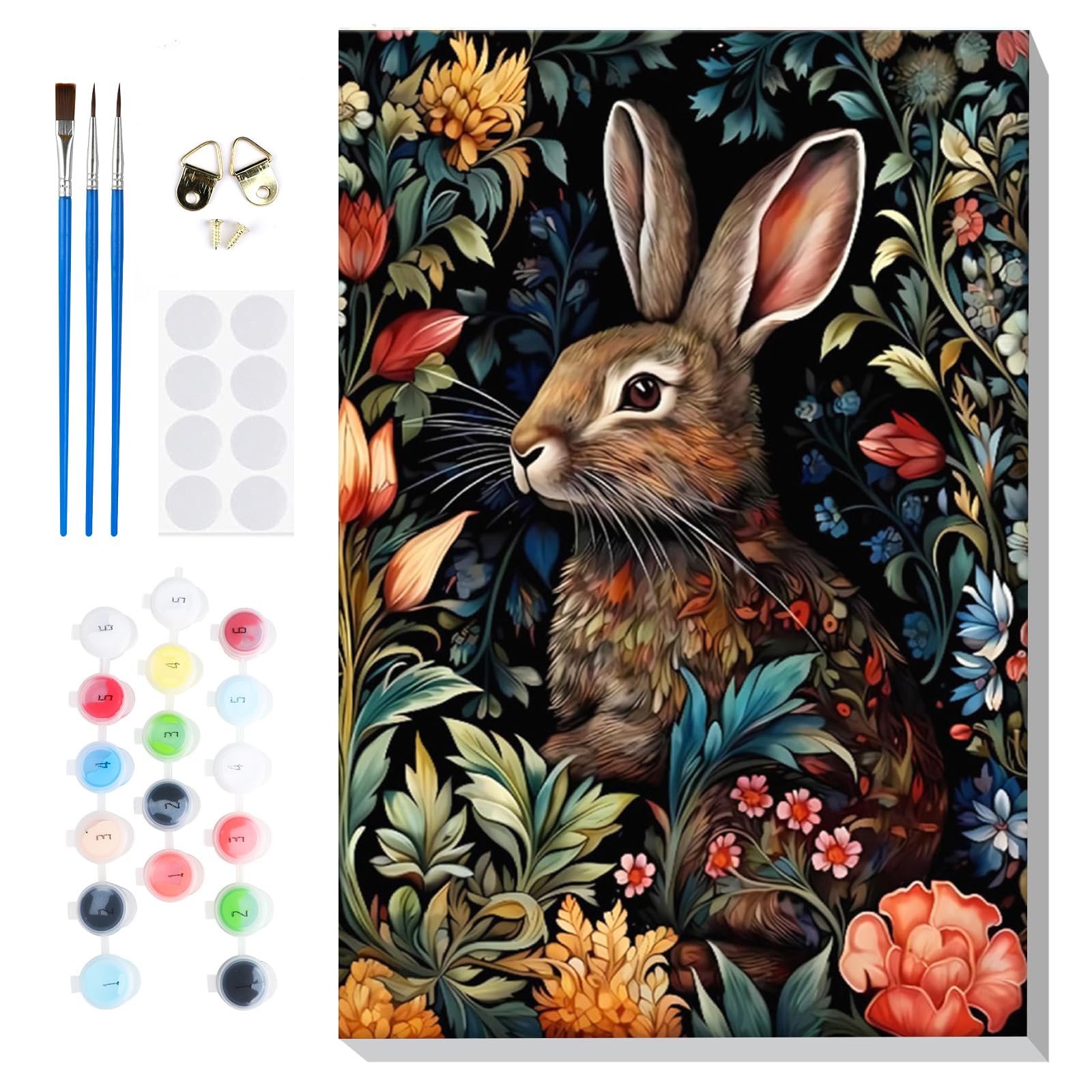 Lxmsja Pintar por Numeros Pato Adultos con Marco, DIY Cuadros para Pintar Pascua Colorear por Números Lienzos, Pintura Acrilica Manualidades Adulto Decoracion Hogar Pared 20x30cm — view 9