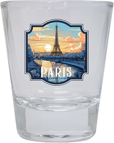 Vista 8 de R and R Imports Paris France Design A Souvenir - Vaso de chupito (1.5 onzas), color naranja Naranja Individual