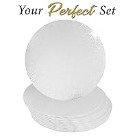 Vista 2 de O'CREME Blanco Wraparound - Tabla redonda de tambor para pasteles de 1/4 pulgada de grosor, 14 pulgadas de diámetro - Paquete de 10