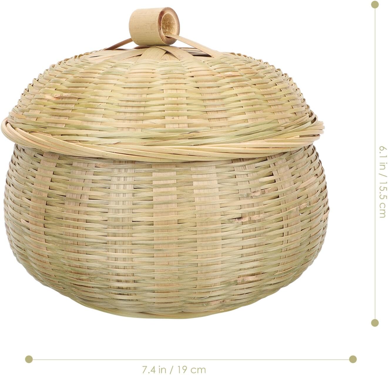 Halloween Bamboo Egg Storage Basket with Cover, round Compact image 2