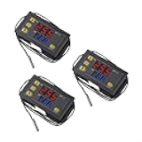 3-Pack W3230 Digital Thermostat Switch, Heating Cooling Controller with Stainless Steel Sensor Probe, Regulator for Incubator Heat Control and Refrigerator(24V)