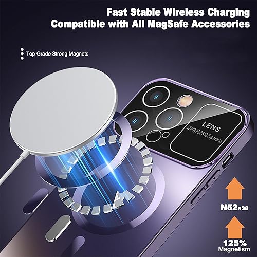 Miniatura 4 de Funda magnética de privacidad para iPhone 14 Pro Max con protector completo de lente de cámara bloqueo de hebilla de seguridad compatible con