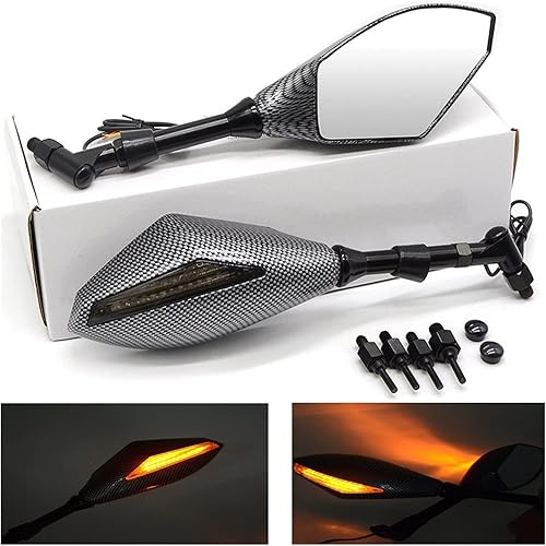 Miniatura 6 de Accesorios - Espejos retrovisores de motocicleta con luz de giro para Yamaha TMAX500530 XP500 XP530 XT660XRZ YZF R15 R3 R25 YBR 125