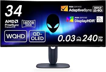 Alienware 34 240Hz QD-OLEDゲーミング モニター レンタル] DELL(デル) ALIENWARE 34インチ曲面QD-有機ELゲーミング