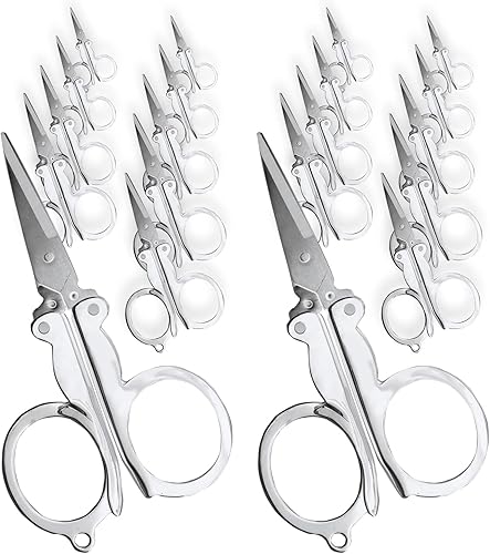 Chevining Tijeras plegables de viaje, tijeras de bolsillo, pequeñas tijeras plegables, perfectas para viajes familiares, manualidades, camping, al