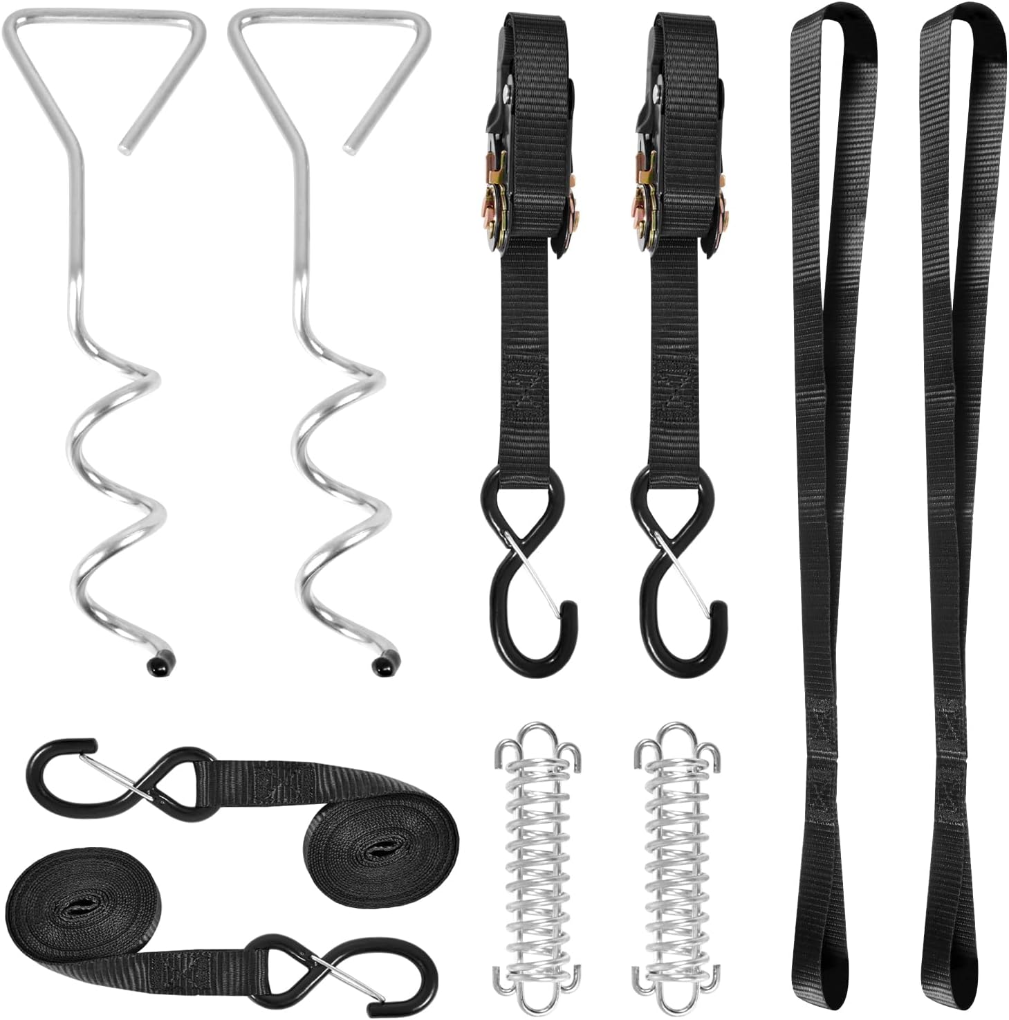 AUTOBABA RV Heavy Duty Awning Tie Down Kit Ratchet Tie Down