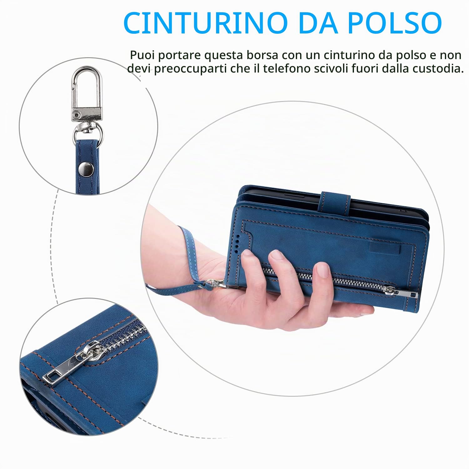 UEEBAI Custodia a portafoglio per Samsung Galaxy A34 5G, stile retrò, con 9 scomparti per carte di credito, tasca con cerniera, in pelle PU, chiusura magnetica, cavalletto con cinturino da polso,
