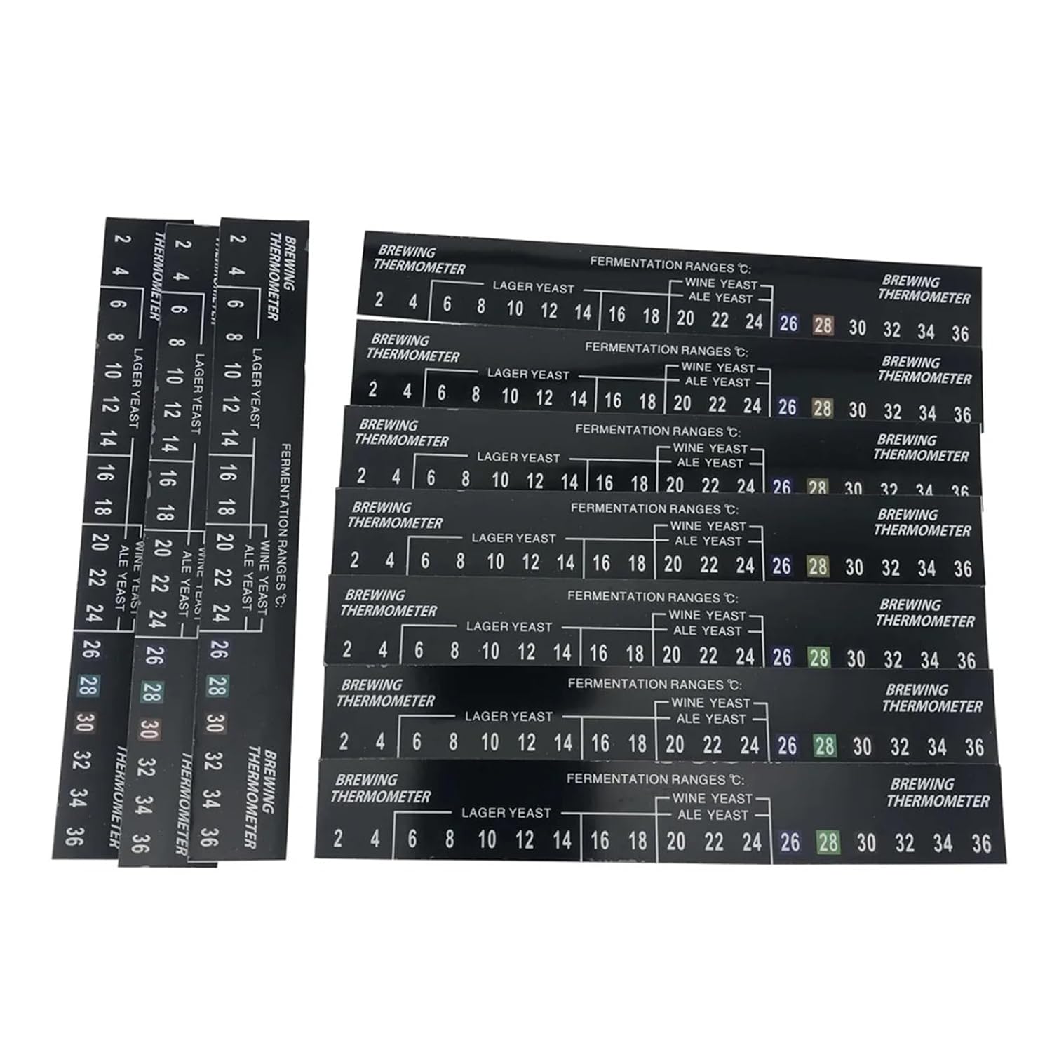 Home Brewing Digital Self Adhesive Stick Thermometer 2-36 ℃ Fermentor LCD Thermometer for Home Brewing Beer Spirits Wine Temperature Brewing Accessories(5PCS)