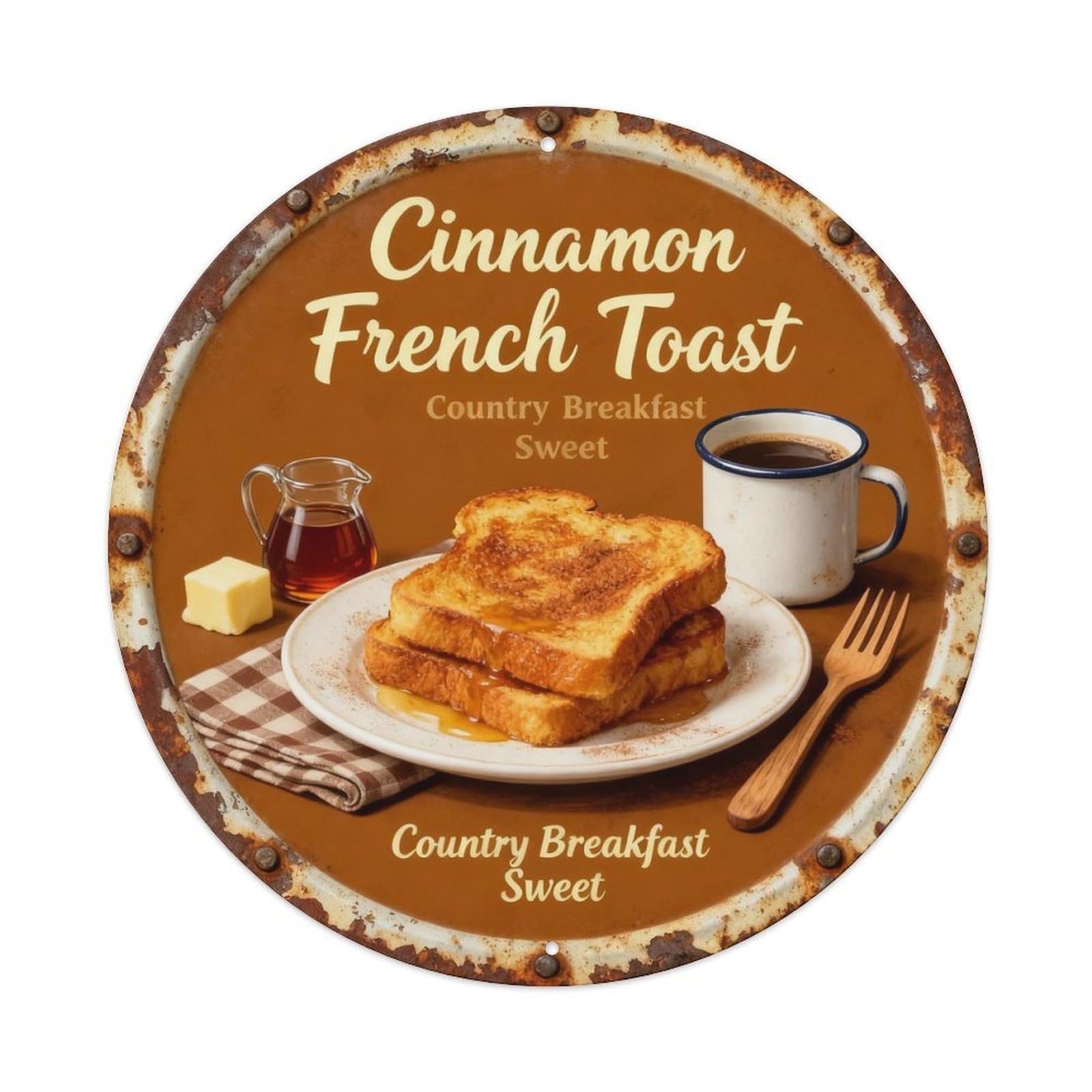 Cinnamon French Toast Metal Tin Sign Plaque