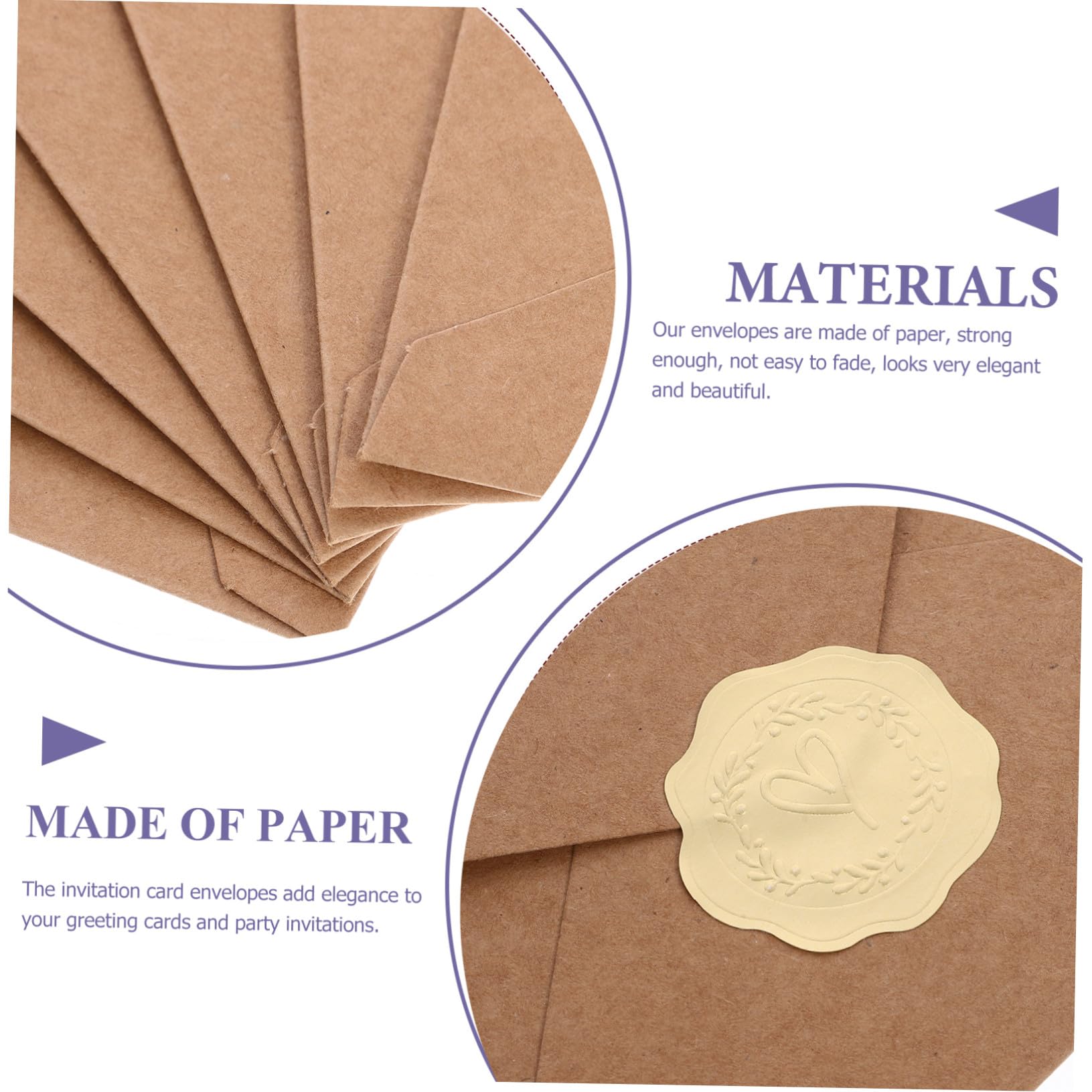 3 Set Buste Vintage in Carta Kraft per Inviti e Biglietti Accessori per Festival e Matrimoni Buste Eleganti e Compatte per Partecipazioni Adatte per Compleanni e Cerimonie