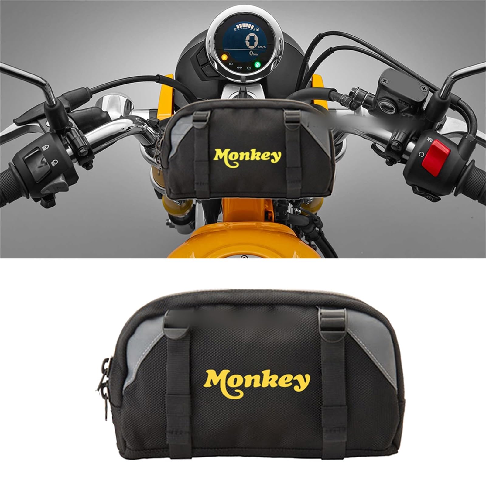 Amazon | に適合するモンキー125用バイクフロントハンドルバーバッグ