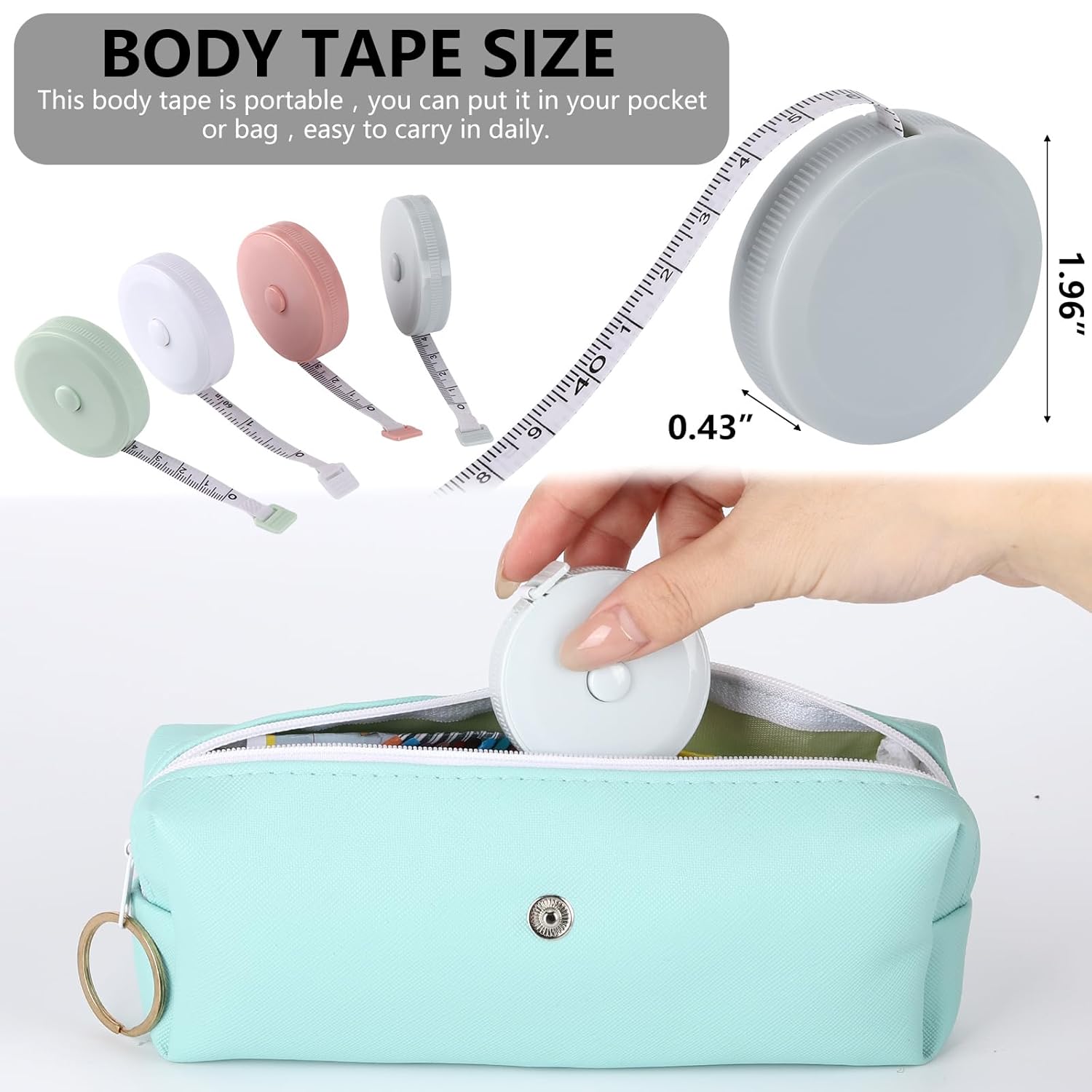 16Pcs Retractable Measuring Tapes Set, Body Fabric Sewing Measures Tape, 60 Inch, 1.5 Meter Waist Scales Rulers