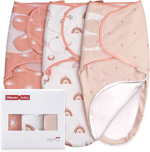 Miniatura 35 de GLLQUEN BABY Mantas de Arrullo para Bebé Recién Nacido para Niño, Paquete de 3 Mantas de Arrullo para Bebé de 0-3 Meses, Saco de Dormir de Arrullo,