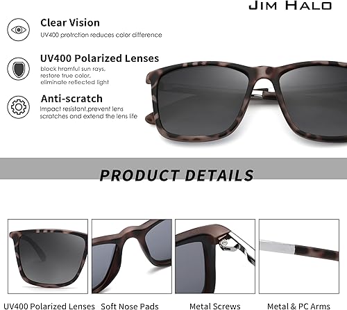 Miniatura 10 de Gafas de sol de conducción polarizadas retro cuadrado protección UV clásico gafas de sol hombres