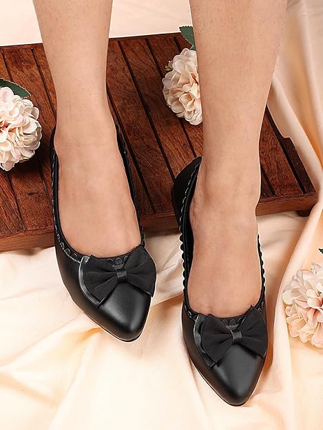 LaSancy Women's Slip-On Light-Weight & Comfortable Casual Ballerinas | Semi-Formals, Smart-Casual, Travel & Shopping, Office Bellies | Soft Cushioned Footbed with Anti-Skid Sole