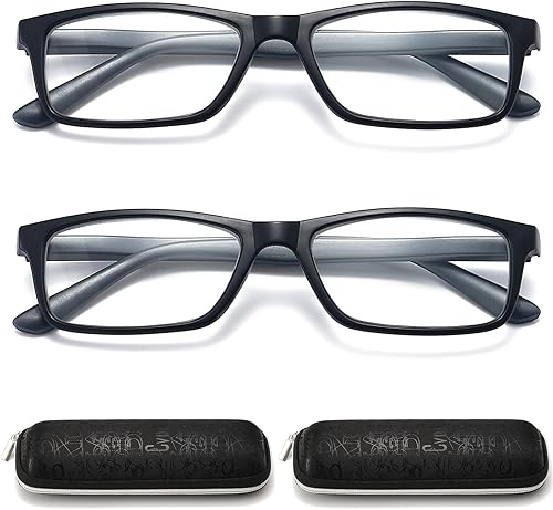 RaoOG Gafas de lectura para hombres y mujeres con bloqueo de luz azul, paquete de 3 lentes anti luz azul para mujeres con protección UV +2.0