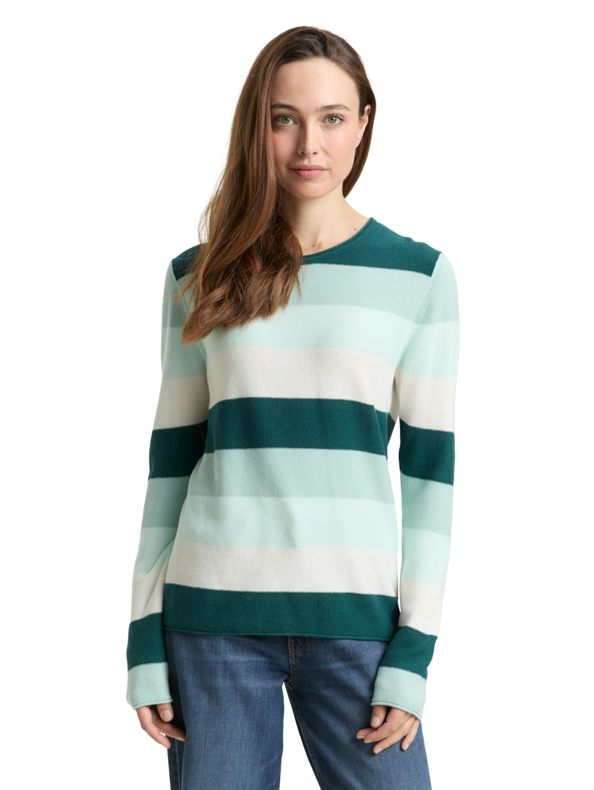 Tom Tailor Damen Strickpullover mit Rundhals