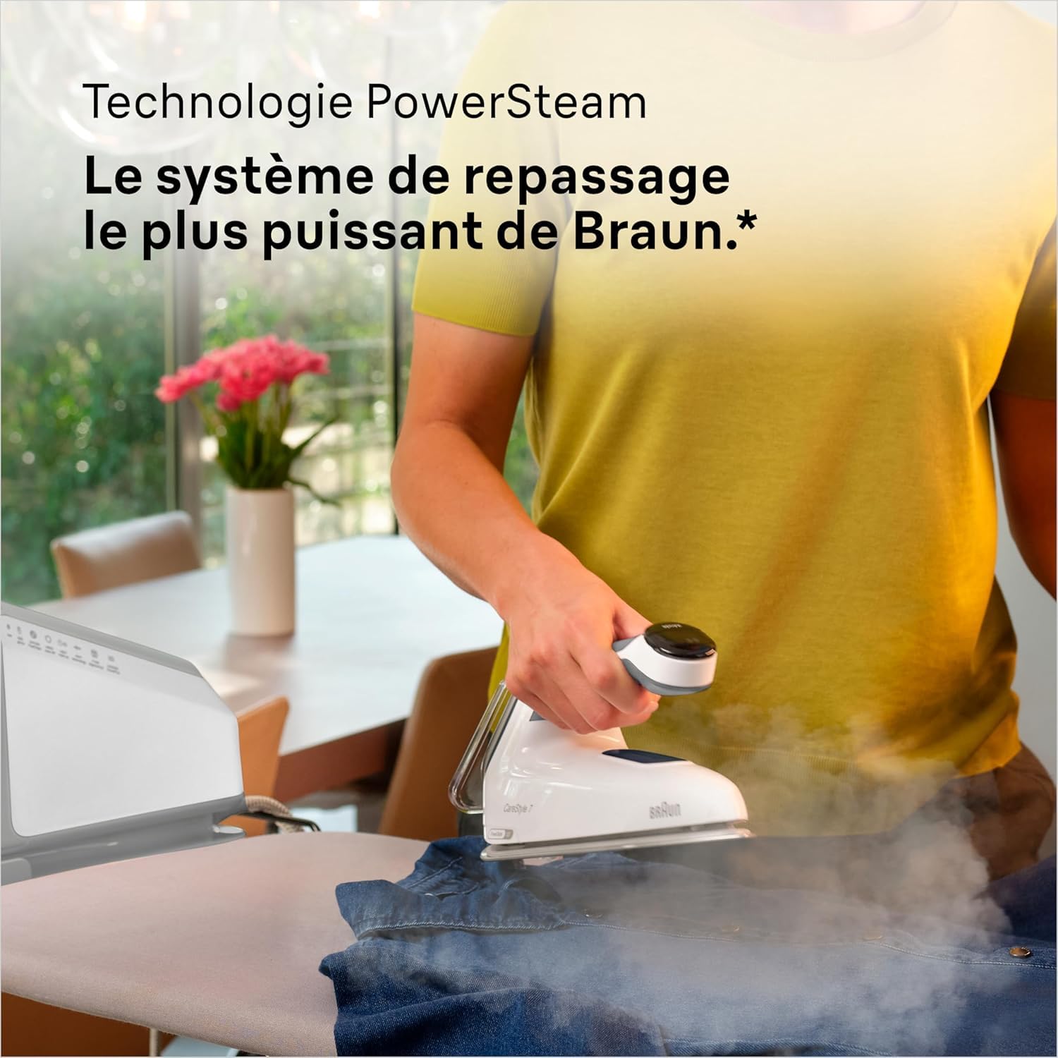 Braun Centrale Vapeur CareStyle 7 Pro IS7266GY, Semelle avec revetement FreeGlide 3D, iCare, iMode, Repassage Vertical, Vapeur 510 g/min, Réservoir Amovible 2L, 2700W, Gris