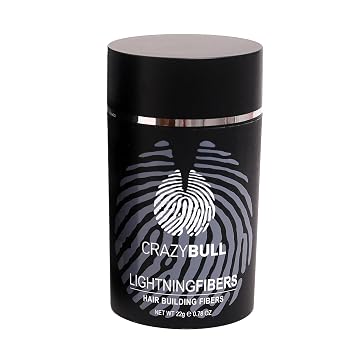 Crazy Bull Hair Lightning Hair Building Fibers - Hair Fibers for Thinning Hair - Hair Fiber Withstands Wind, Rain and Sweat - Dark Brown - 0.78 oz