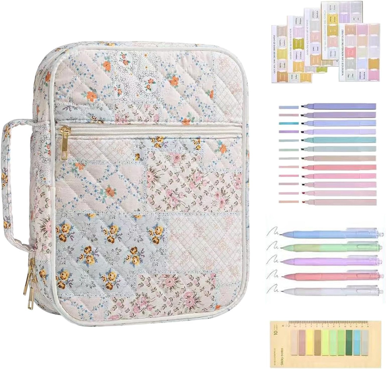 Bible Study Kit - Learning Tools with Case, Highlighters, Pens, Bookmarks & Labels | Bible Study Supplies for Women | For Adults Teens Girls Beginners Prayer