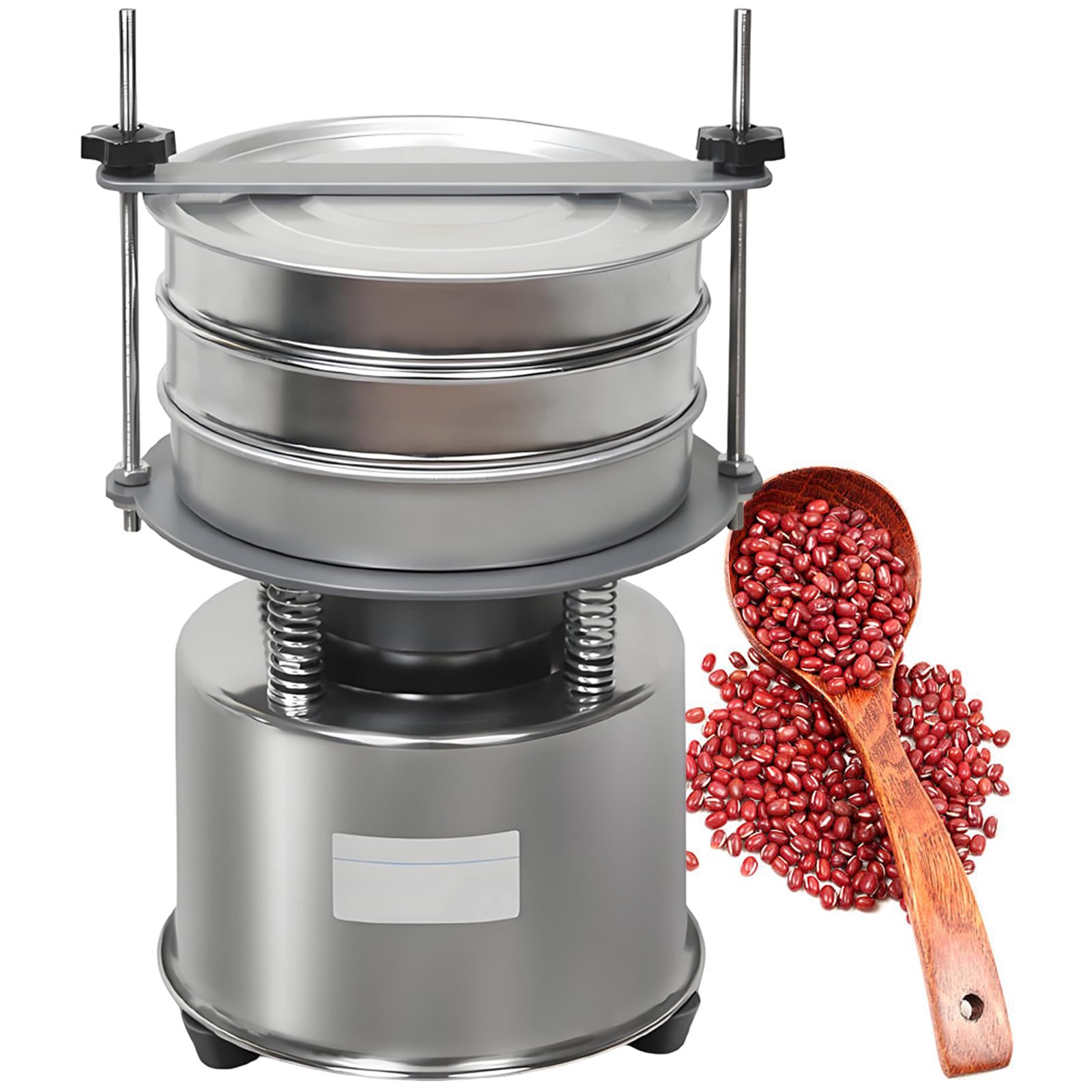 Genérico Máquina Tamizadora Automática de Acero Inoxidable para Laboratorio y Ciencias de los Alimentos, Tamiz Vibratorio Eléctrico para Análisis de Partículas