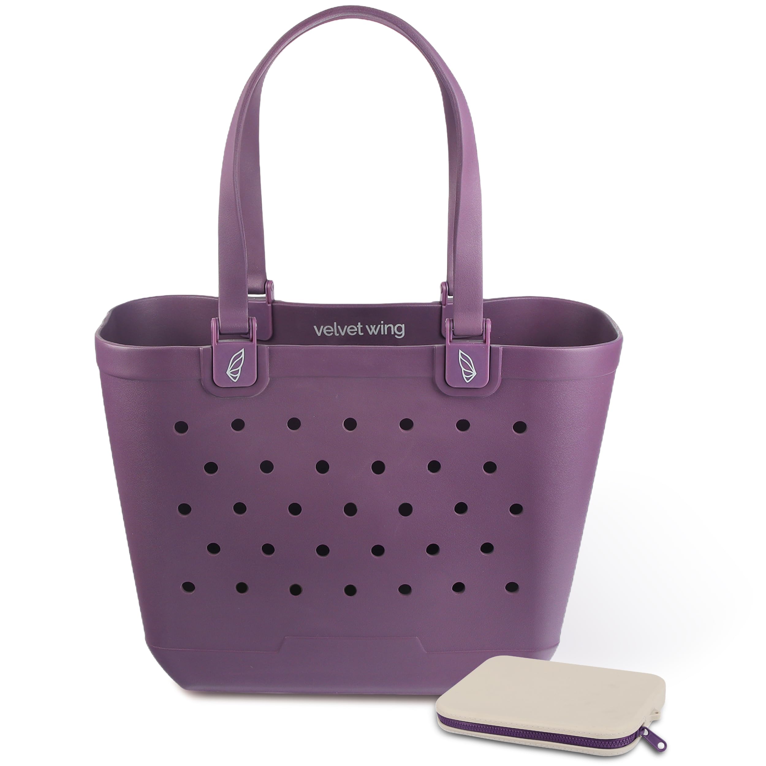 Bolsa grande de goma para playa, bolsa de goma impermeable con agujeros para días de playa sin arena, piscina y viajes